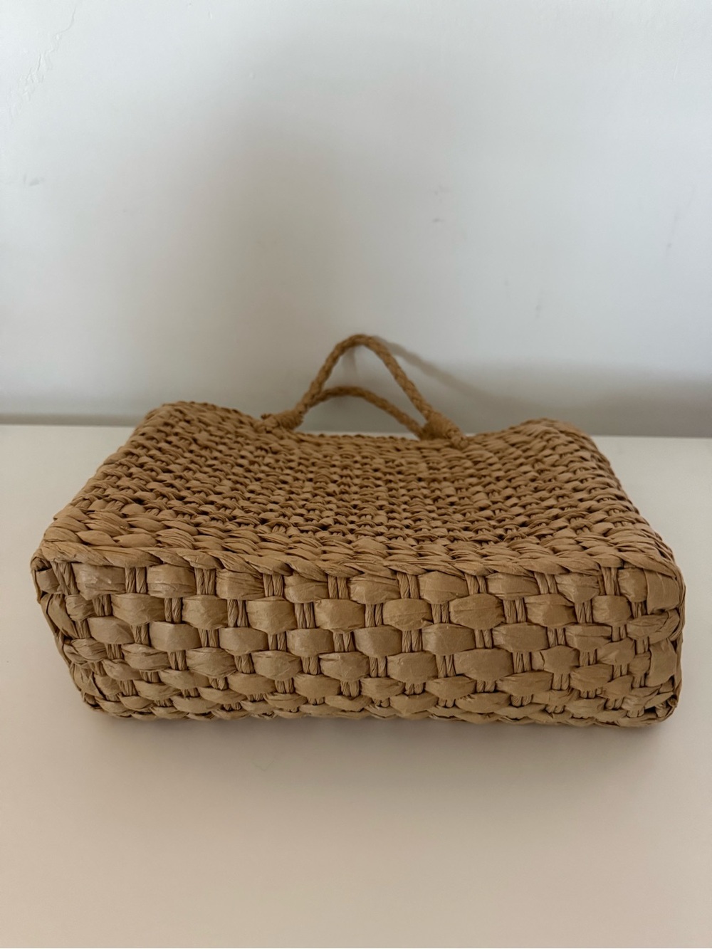 Hat Attack Natural Woven Tote in Tan - Picture 3 of 6